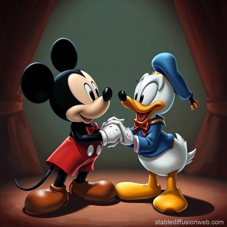 Donald Duck with Mickey Mouse