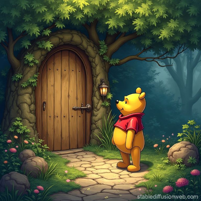 Winnie the Pooh with honey