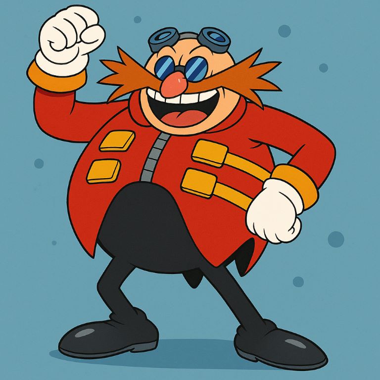 Doctor Eggman in his classic pose from the Sonic series