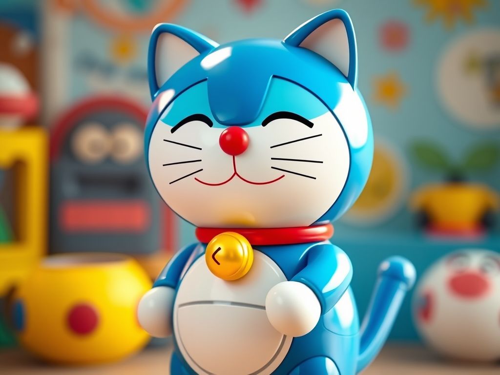 Doraemon - The Beloved Robotic Cat Doraemon, the iconic blue robotic cat from the future