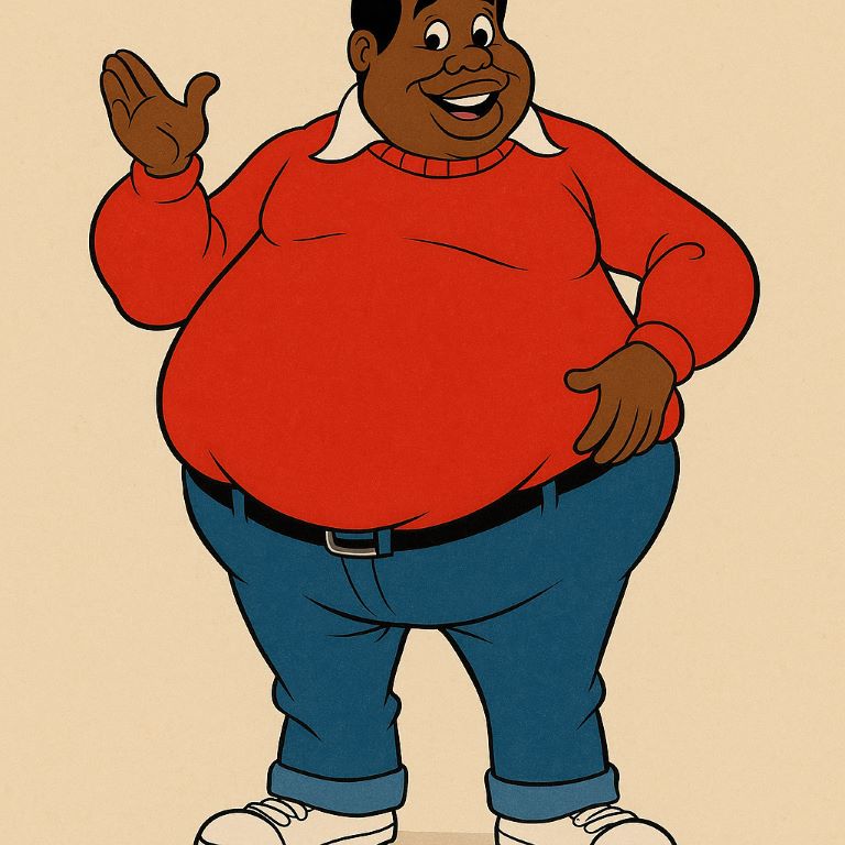 Classic Fat Albert Fat Albert in his classic red shirt and blue jeans