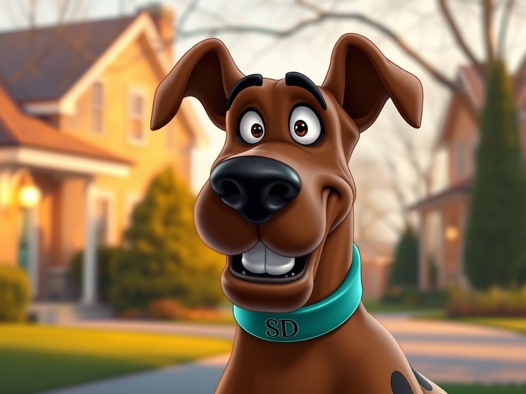Scooby-Doo - The Mystery Solving Great Dane Scooby-Doo's classic portrait with his signature spots and collar