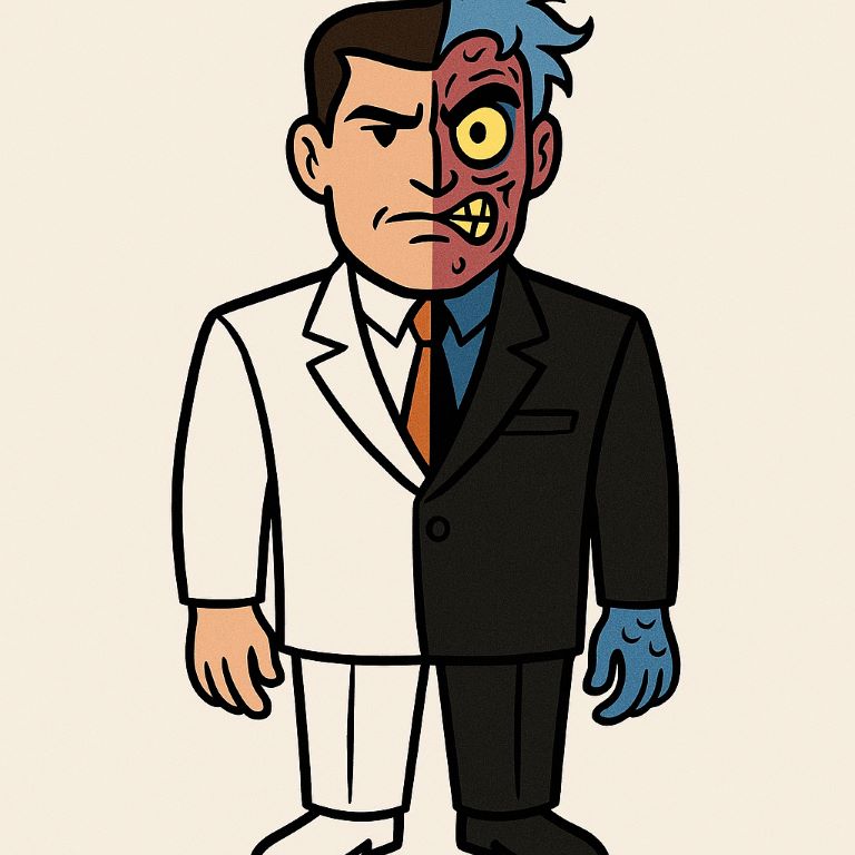 Classic Two-Face Two-Face in classic comic style